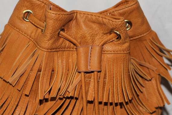 Yoki Leather Crossbody Bag with Tassels Vintage