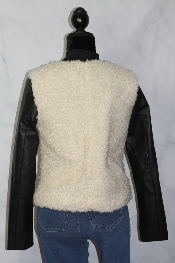 Black White Vegan Lamb Jacket - image 9
