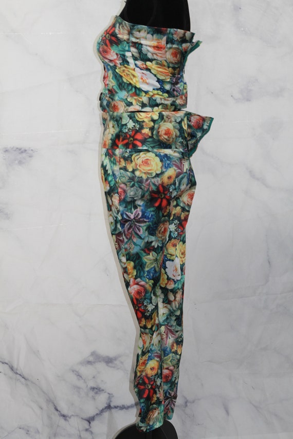 Silk Floral Top + Pants Set (s) - image 4