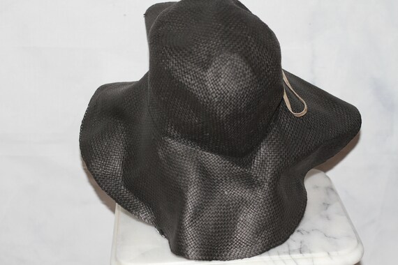 Banana Republic Black Straw Wide Brim Floppy Hat - image 3