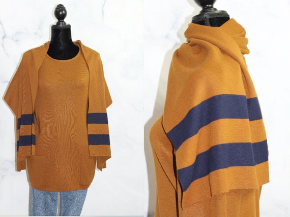Worthington Wool Brown Blue 2 Piece Sweater (m) - image 3