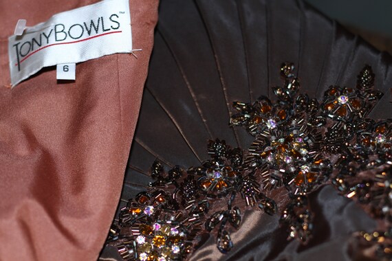 Tony Bowls Brown &  Gold Gown - image 9