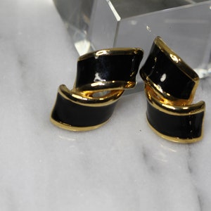Black & Gold Clip-On Earrings