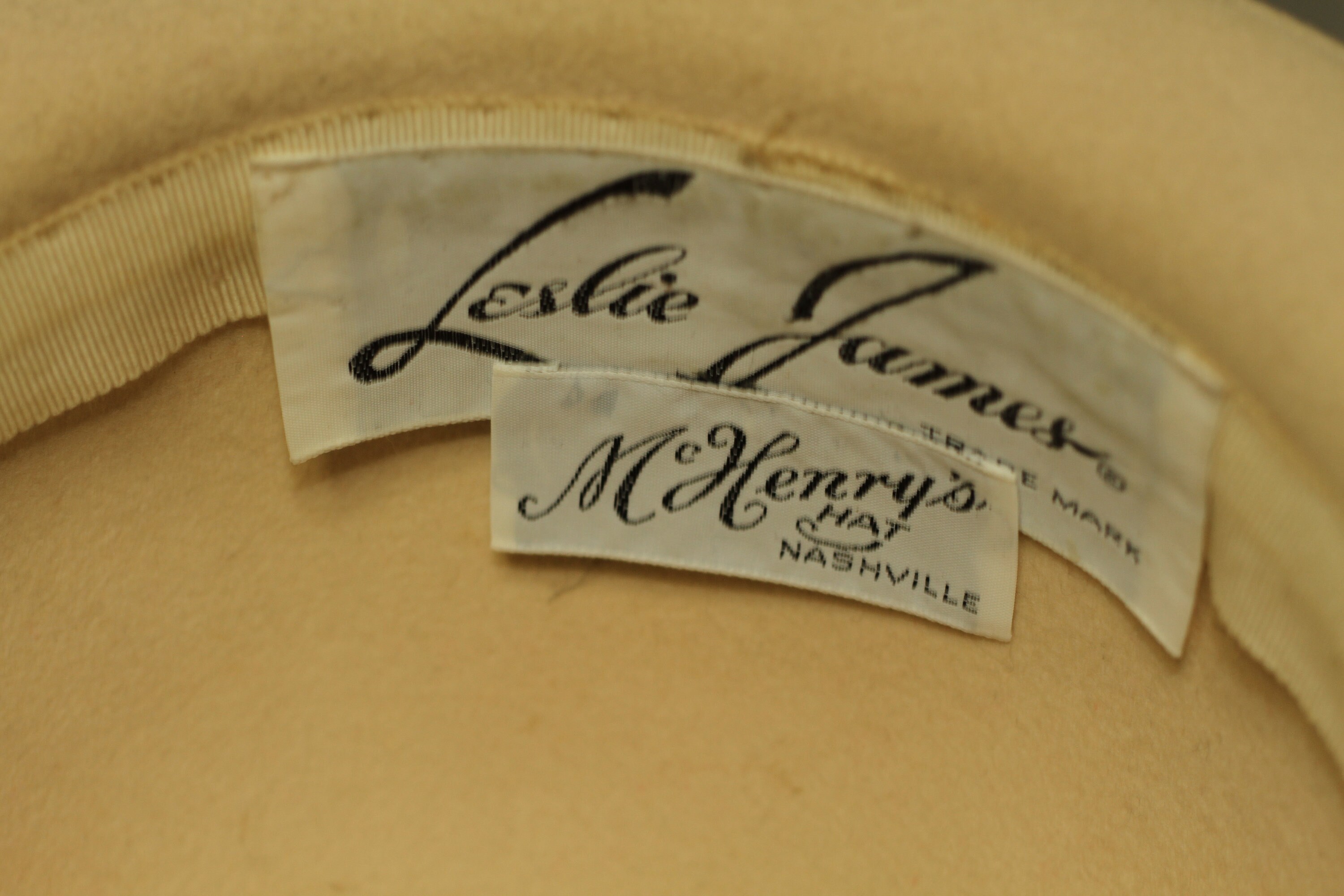 Leslie James Wool Cream Feathered Bowler Hat (7 3/8) - Etsy display picture 2
