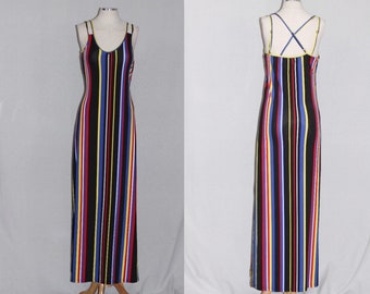 Multi Color Long Stripe Dress