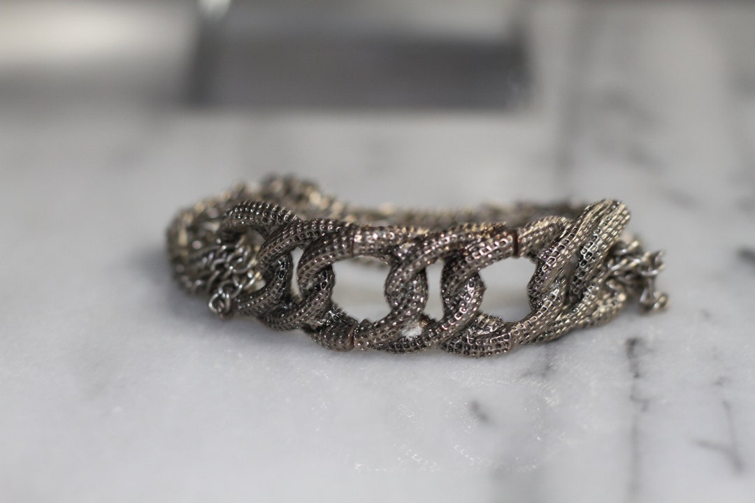シルバーリンクチェーンブレスレット - Etsy 日本
