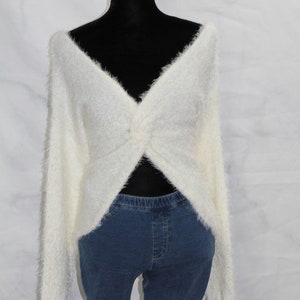White Long Sleeve Butterfly Top (m)