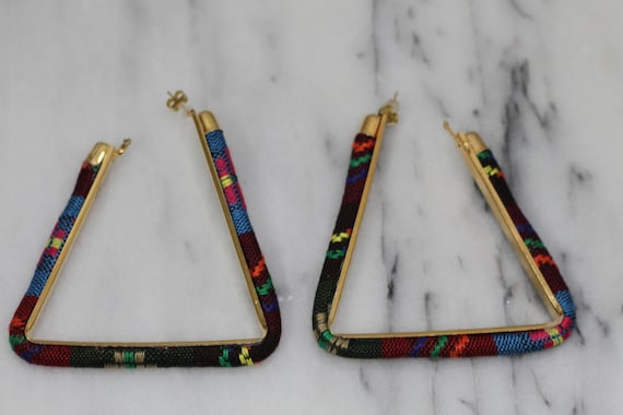 Multi Color Triangular Earrings - image 2
