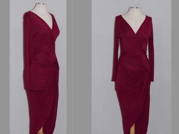 Cranberry Red Asymmetrical Dress - image 1