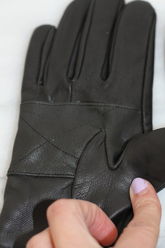 Black Leather Gloves - image 3