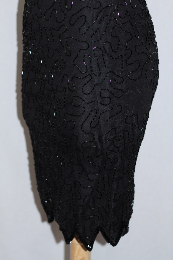 Denise Elle Sequin Silk Black Gown - image 7