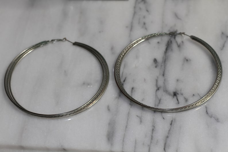 Large Silver Hoop Earrings