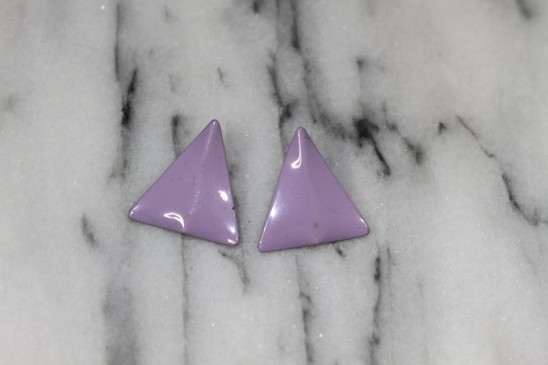 Purple Triangle Earrings