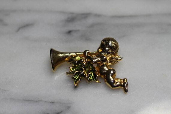 Gold & Silver Angel Brooch - image 2