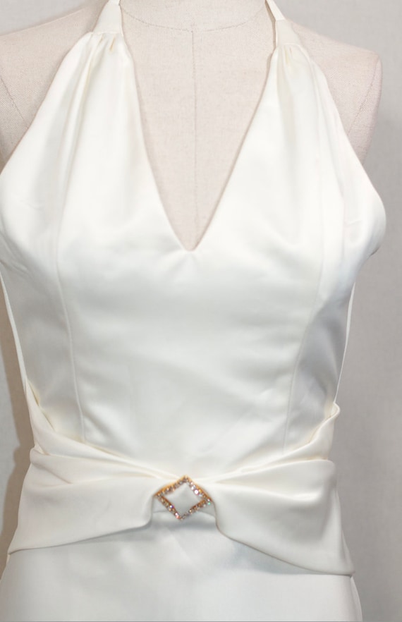 Let's Fashion White Halter Gown - image 2