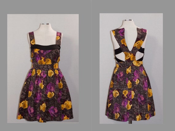 Purple & Yellow Silk Dress - image 1
