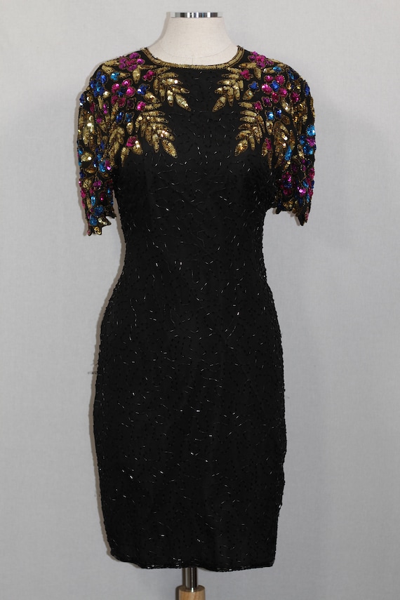 Multi Colored Sequin Beaded Gown - image 8