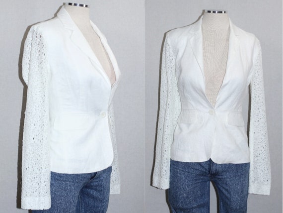 BCBG Linen White Blazer - image 6