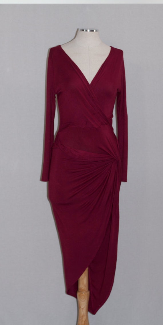 Cranberry Red Asymmetrical Dress - image 4