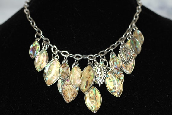 Decorative Silver Leaf Necklace - image 1