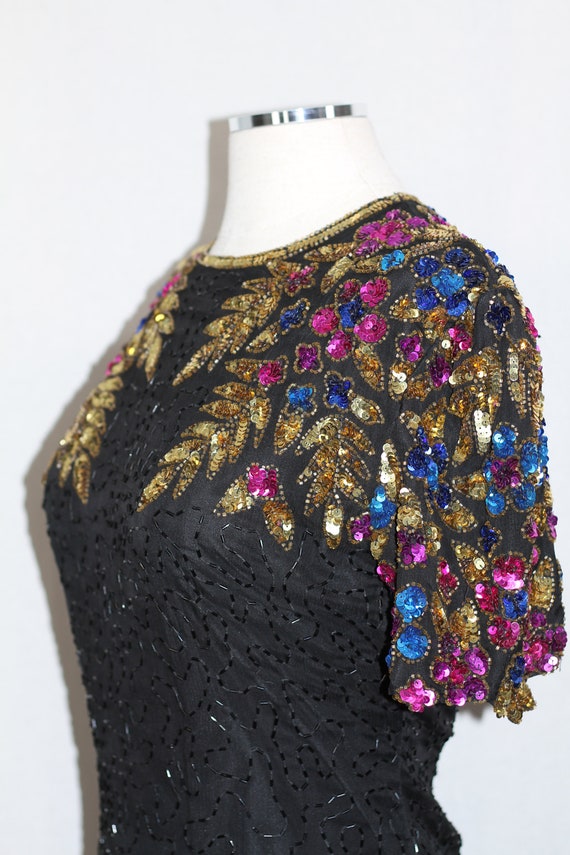 Multi Colored Sequin Beaded Gown - image 7