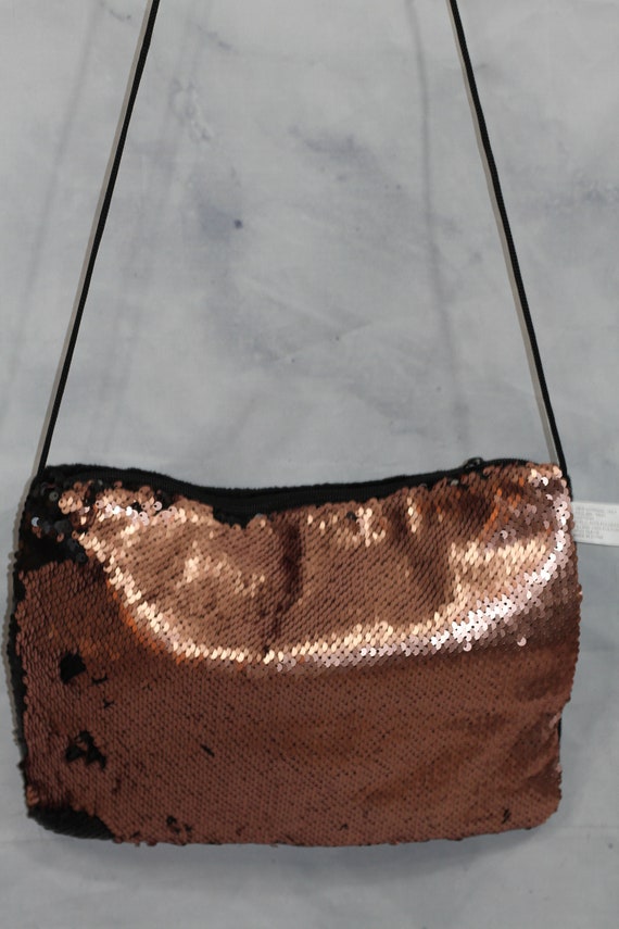 Black & Gold Reversible Cross Body Handbag