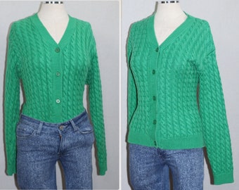 Jones New York Green Cable Knit Sweater