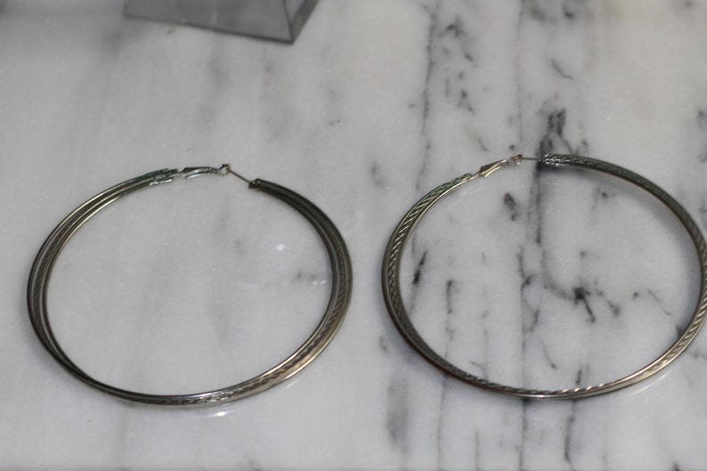 Large Silver Hoop Earrings