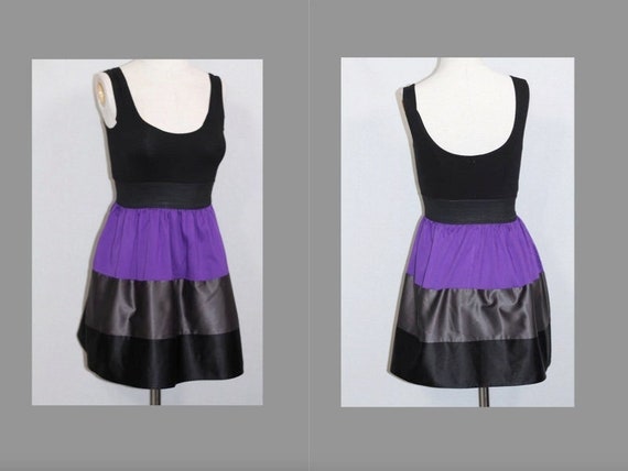 Black Grey Purple Dress - image 1