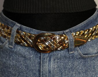 Ribco USA Gold Two Tone Woven Belt - Etsy Canada display picture 3
