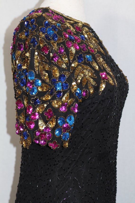 Multi Colored Sequin Beaded Gown - image 6
