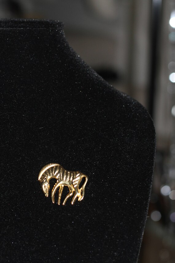 Gold Zebra Brooch - image 6