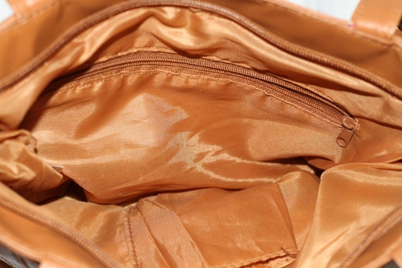 Brown Leather Patch Shoulder Handbag - image 6