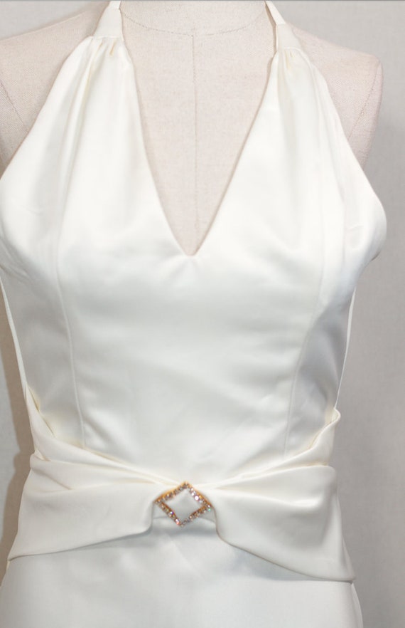 Let's Fashion White Halter Gown - image 5
