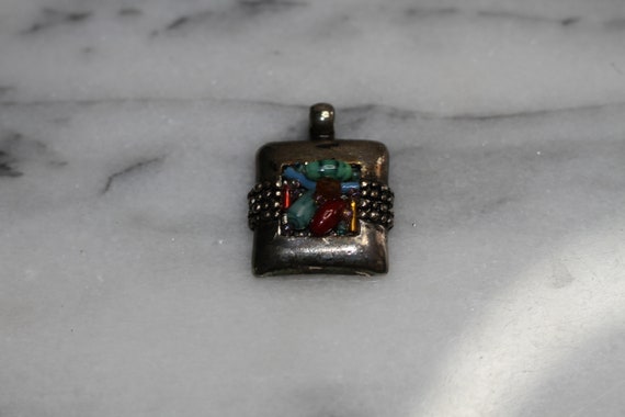 Multi Color Enamel Stone Pendant - image 3