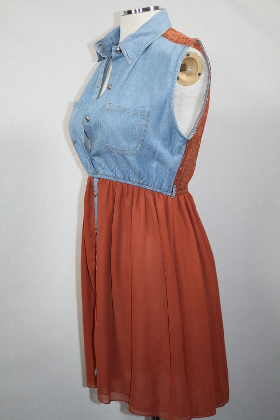 Orange & Denim Dress - image 9