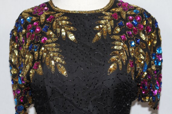 Multi Colored Sequin Beaded Gown - image 3