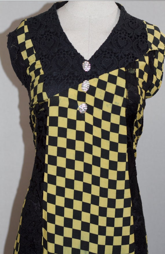 Yellow & Black Checkered Dress - image 2