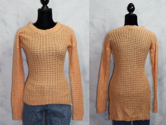 Peach Knit Sweater (s) - image 1