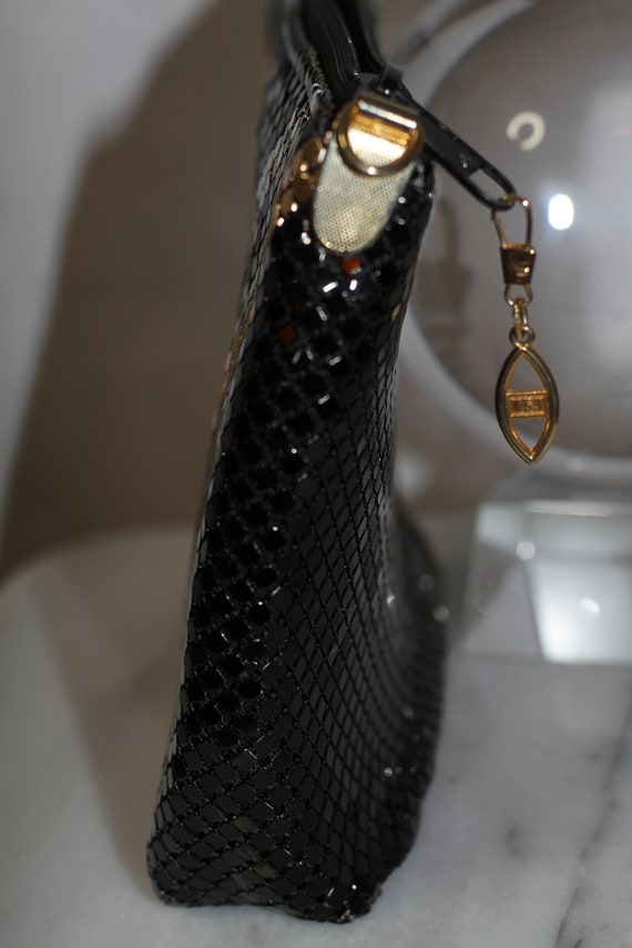 Black & Gold Sequin Envelope Clutch Handbag - image 5