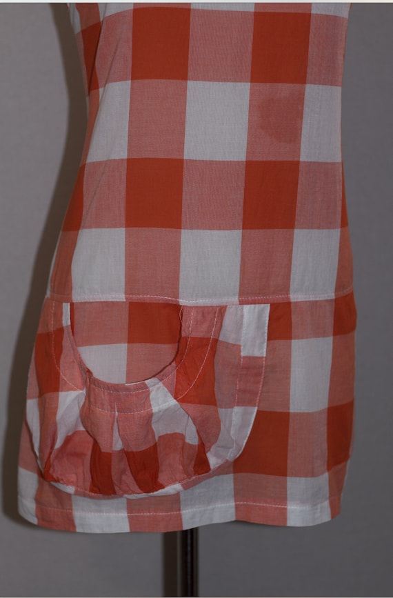 orange and white plaid dress Orange, Gold and White Buffalo Check Fall Flannel Dress
