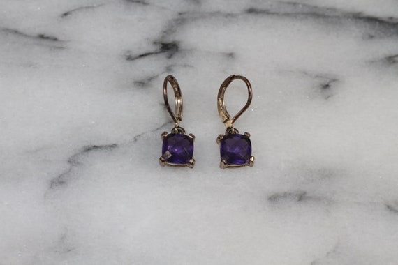 Amethyst Dangle Drop Earrings - image 1