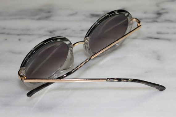 Gold & Clear Round Sunglasses - image 1