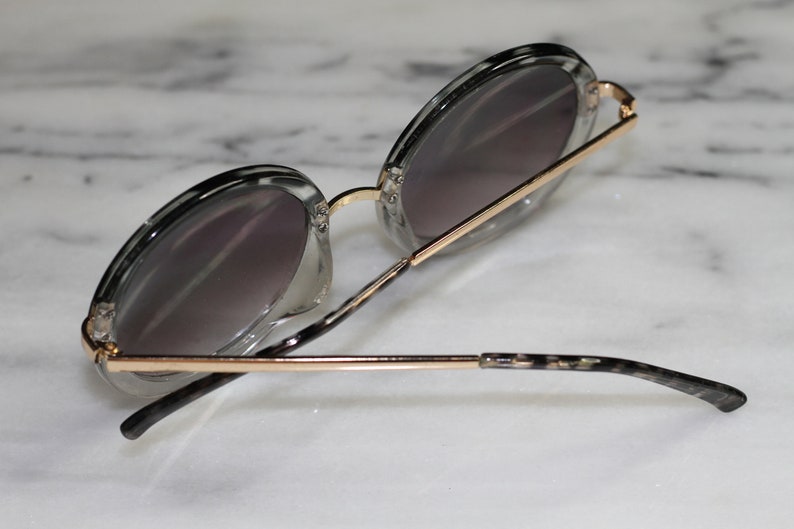 Gold /& Clear Round Sunglasses