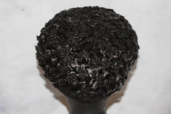 Black Straw Pill Box Hat (8) - image 6