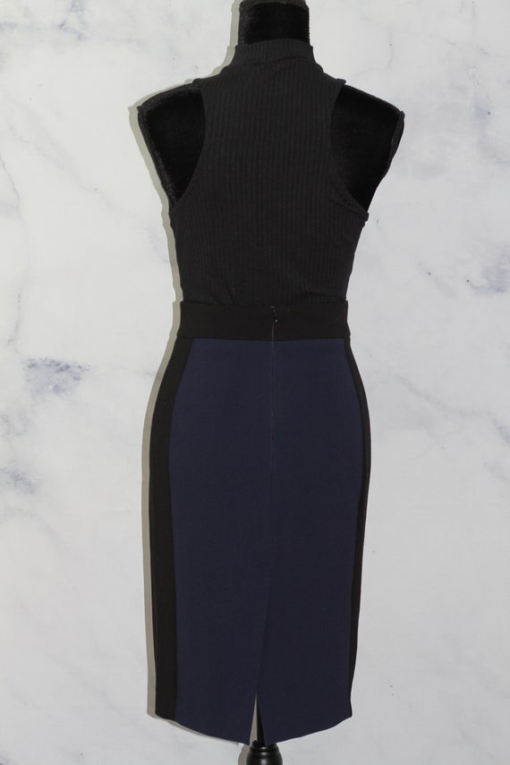 Blue & Black Pencil Skirt (S) - image 4