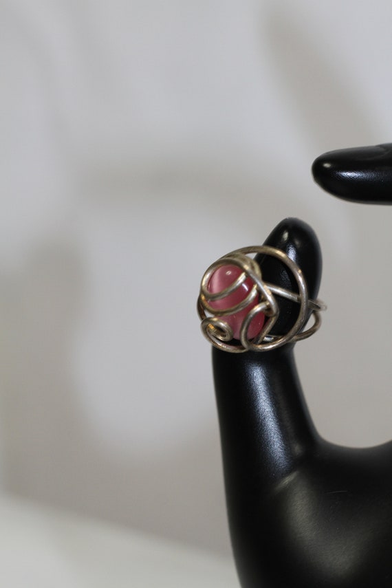 Silver Ring with Pink Stone (5) - image 4