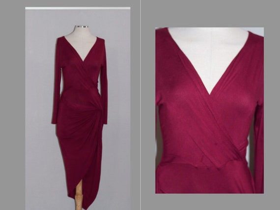 Cranberry Red Asymmetrical Dress - image 2