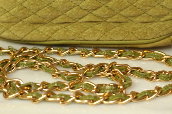 Newport News Green Crossbody Bag Gold Chain - image 3