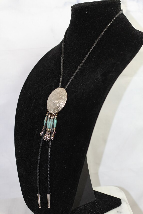 Silver & Turquoise Statement Adjustable Necklace - image 3